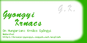 gyongyi krnacs business card